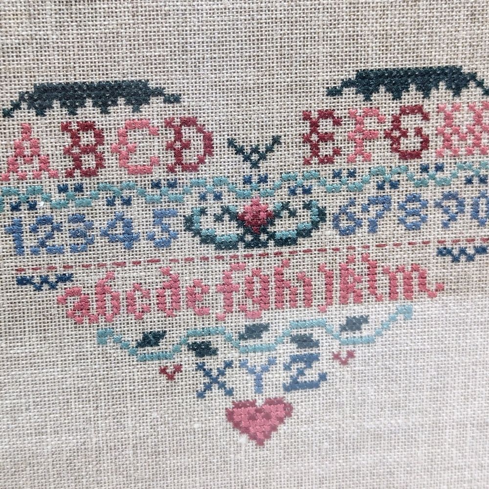 Hand-Stitched Embroidery ABC Heart